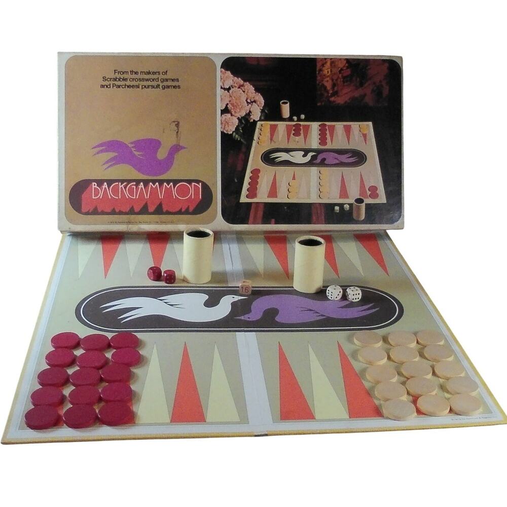 Vintage 1975 Backgammon #85 Selchow & Righter Complete Wood Pieces